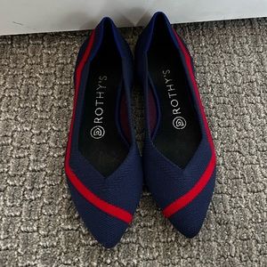 Rothy’s Point Navy with Red Stripe